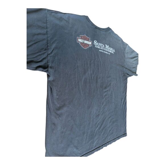 Vintage Y2K Harley Davidson Santa Maria CA Graphic T-Shirt XL Black Cyber - Picture 13 of 14